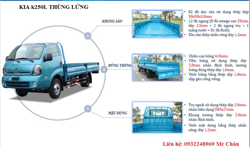 Kia K250 thùng lửng